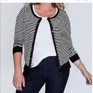 Lane Bryant Metallic Striped Cardigan Sweater